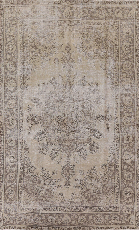 Distressed Tabriz Persian Area Rug 7x10