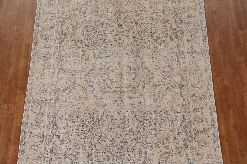 Distressed Tabriz Persian Area Rug 7x10