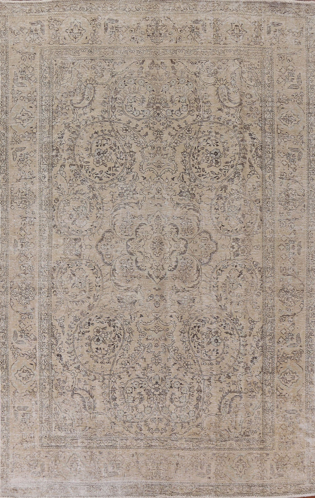 Distressed Tabriz Persian Area Rug 7x10