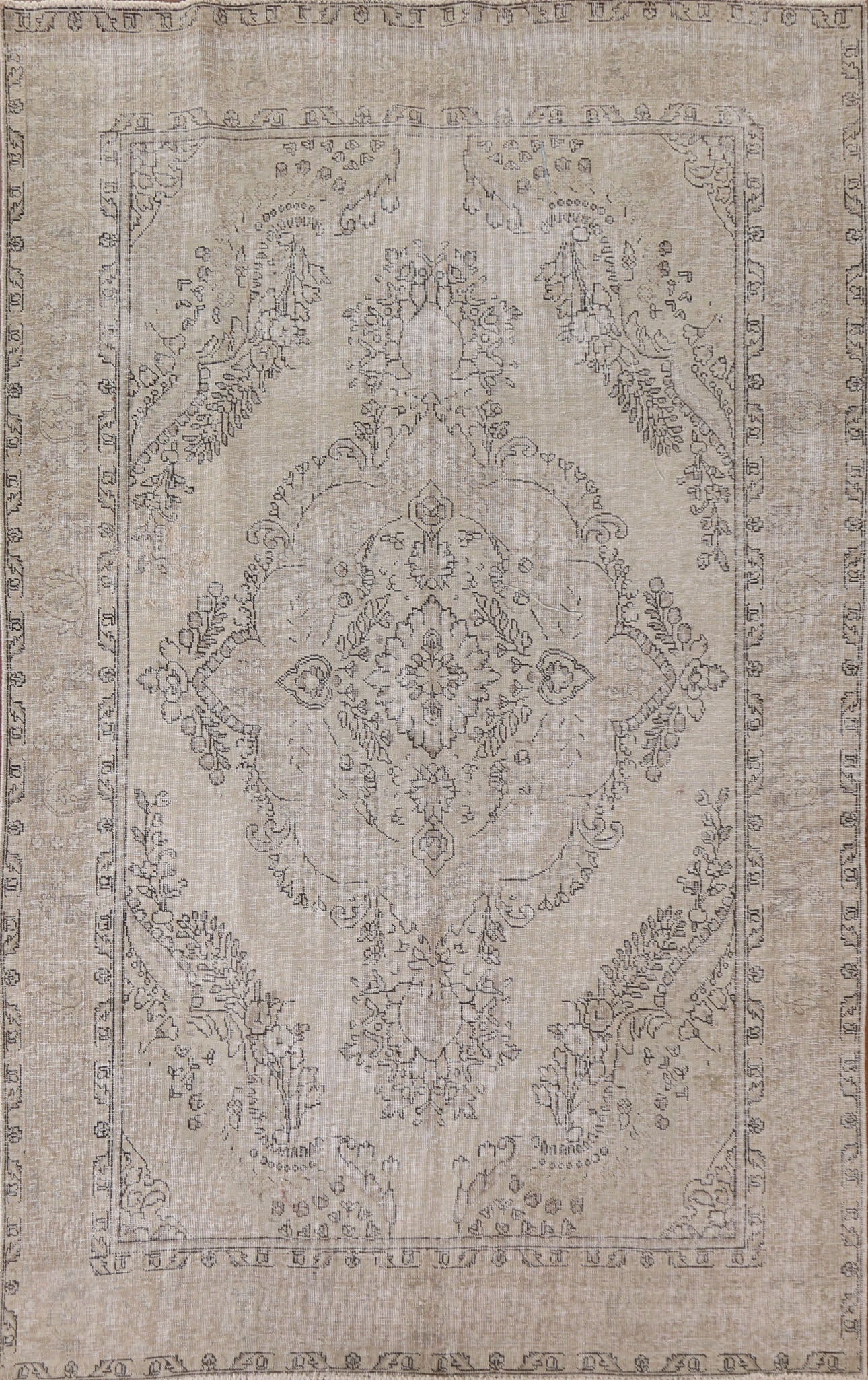 Distressed Tabriz Persian Area Rug 6x10