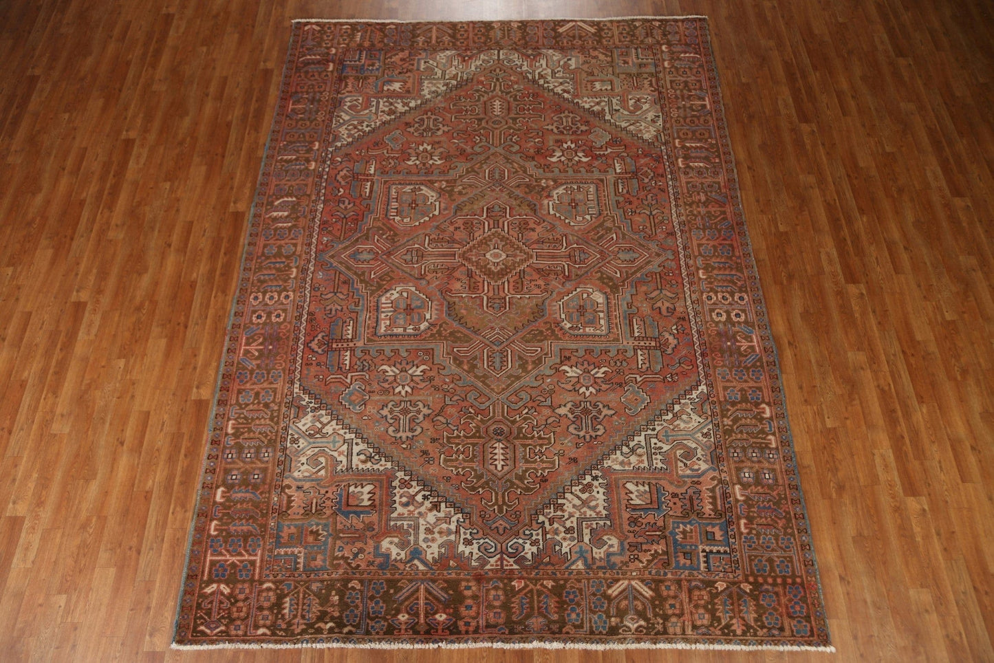 Geometric Wool Heriz Persian Area Rug 8x11