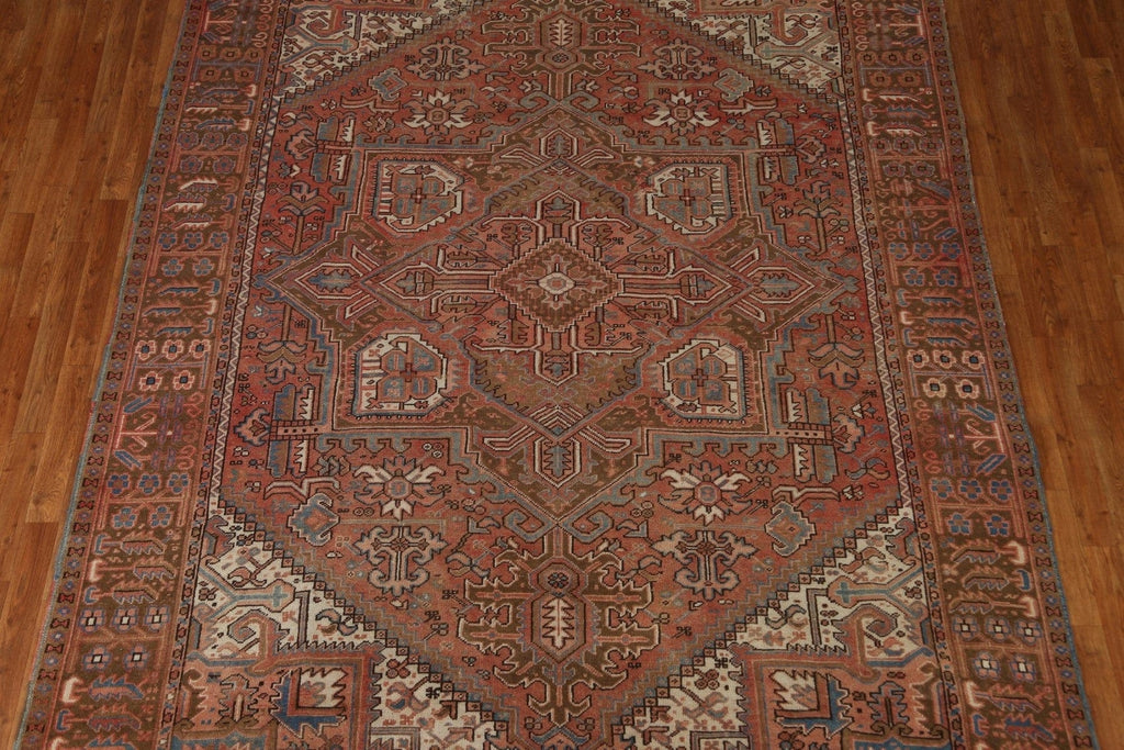 Geometric Wool Heriz Persian Area Rug 8x11