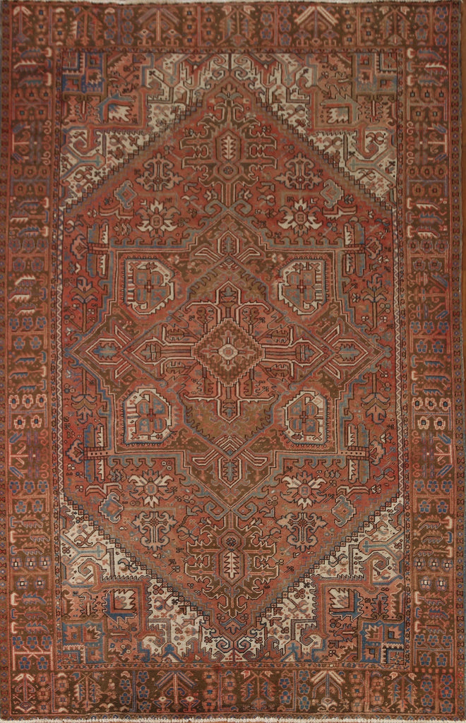 Geometric Wool Heriz Persian Area Rug 8x11