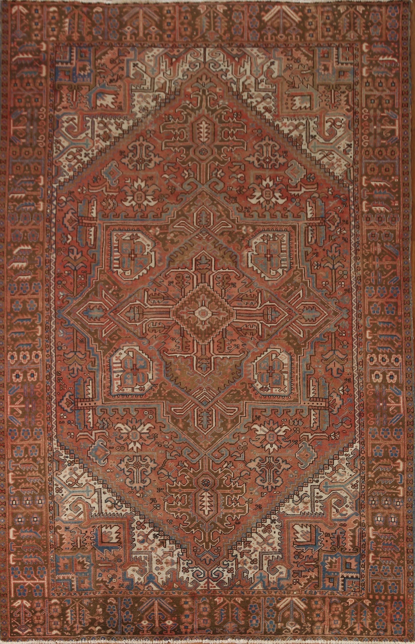 Geometric Wool Heriz Persian Area Rug 8x11