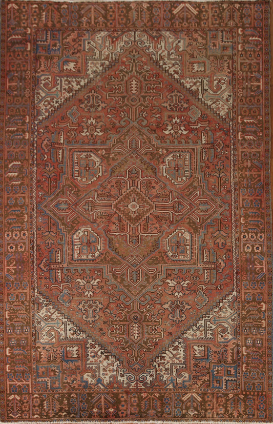 Geometric Wool Heriz Persian Area Rug 8x11