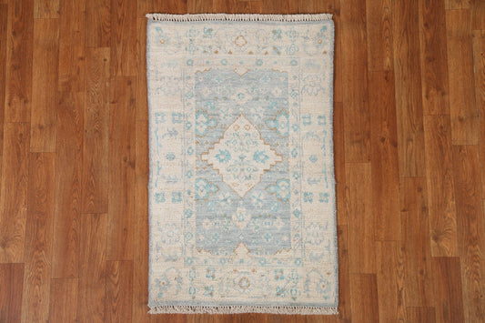 Geometric Wool Oushak Turkish Rug 2x3