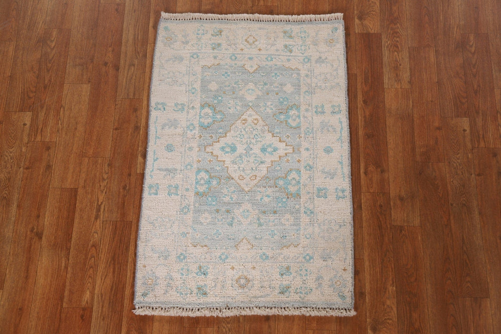 Geometric Wool Oushak Handmade Rug 2x3