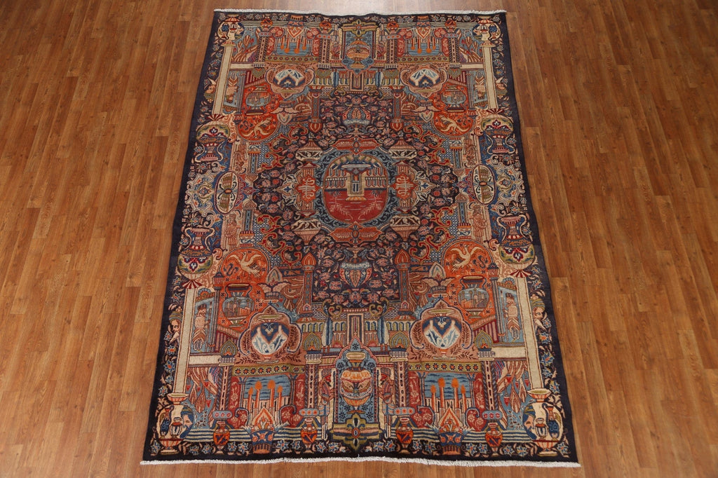 Animal Pictorial Kashmar Persian Area Rug 7x9