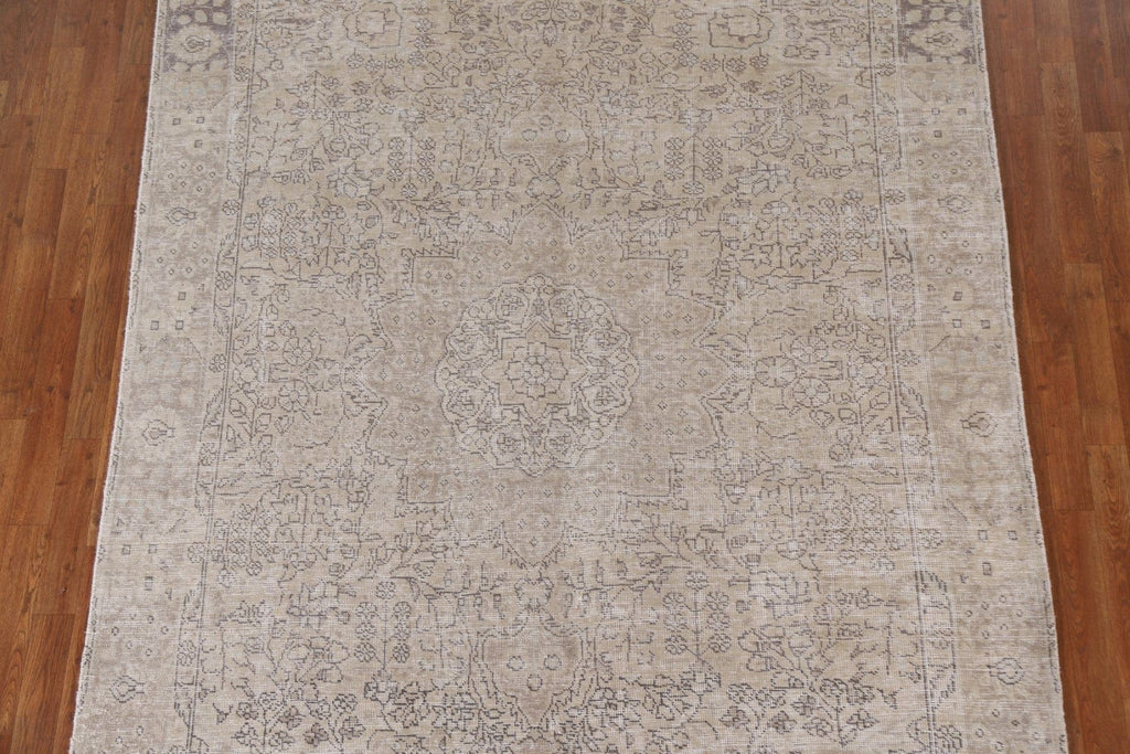 Distressed Tabriz Persian Area Rug 7x10