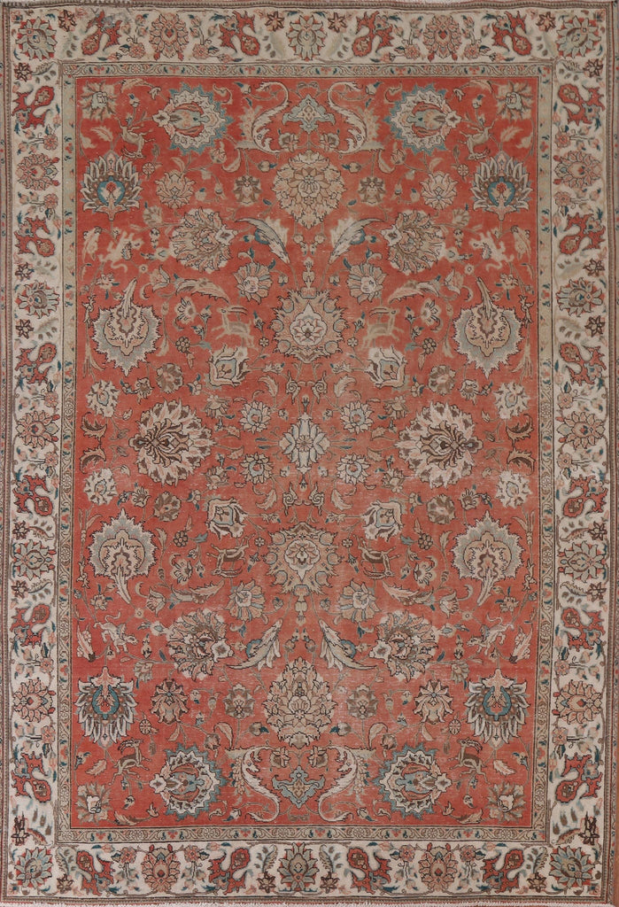 All-Over Floral Tabriz Persian Area Rug 8x11