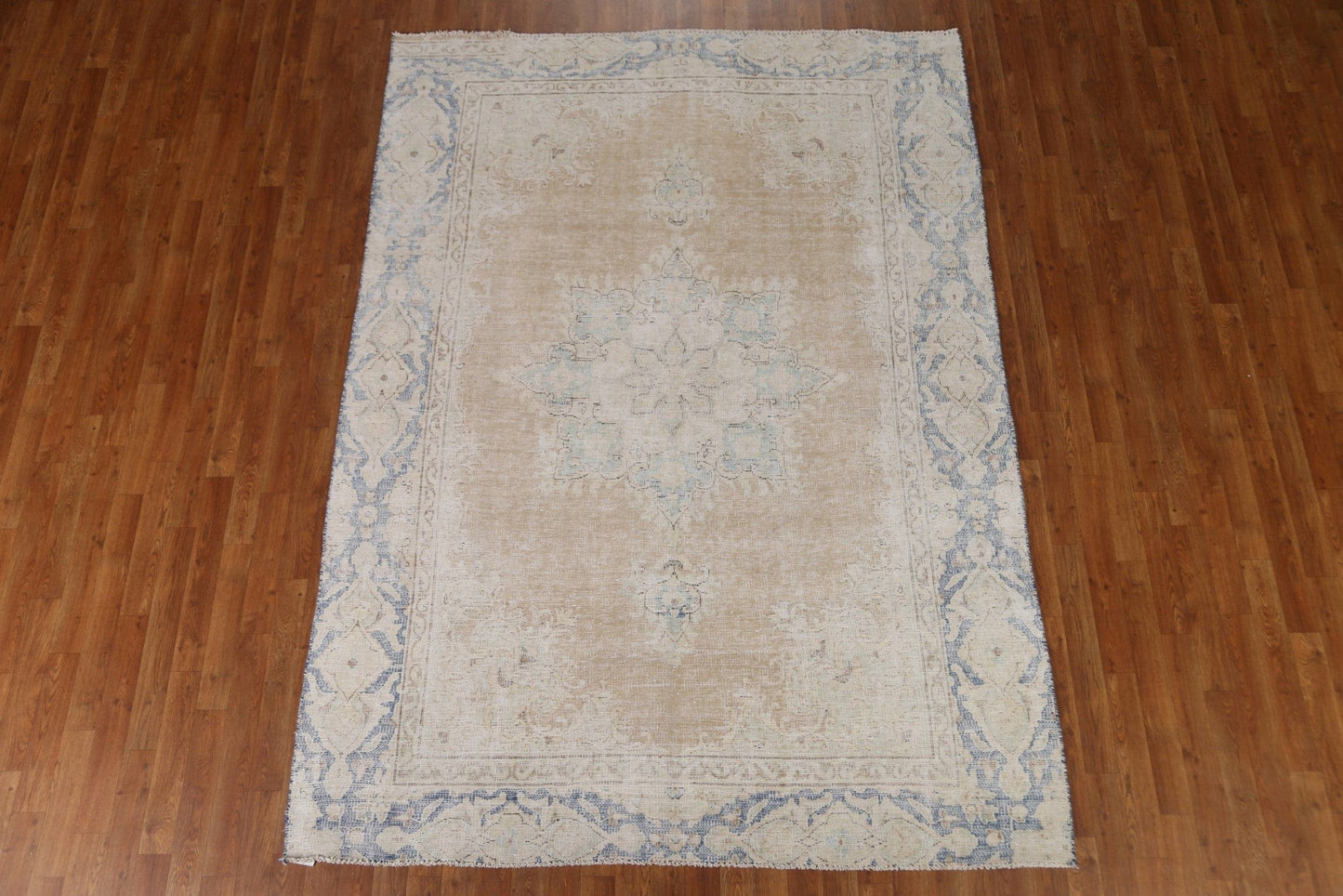 Distressed Kerman Persian Area Rug 6x9