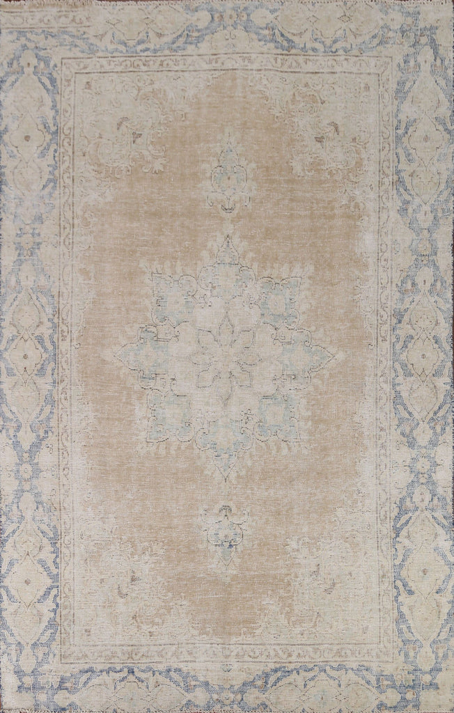 Distressed Kerman Persian Area Rug 6x9