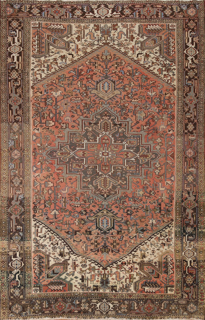 Geometric Heriz Persian Area Rug 7x11