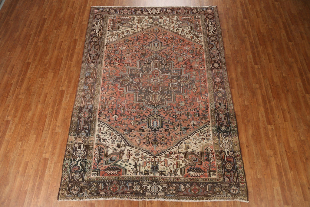 Geometric Heriz Persian Area Rug 7x11