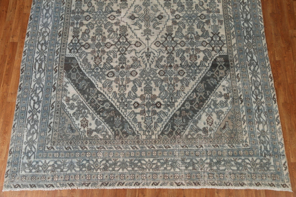 Distressed Over-Dyed Hamedan Persian Area Rug 8x11