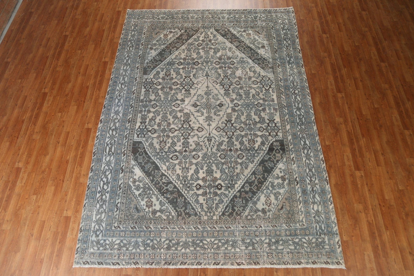 Distressed Over-Dyed Hamedan Persian Area Rug 8x11