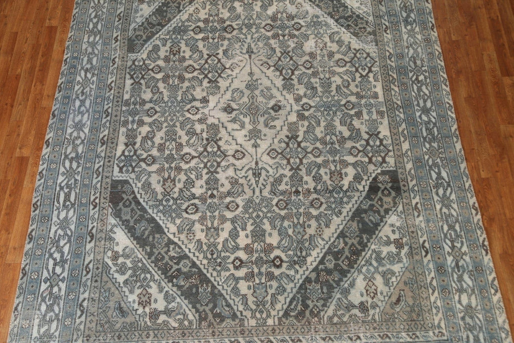 Distressed Over-Dyed Hamedan Persian Area Rug 8x11