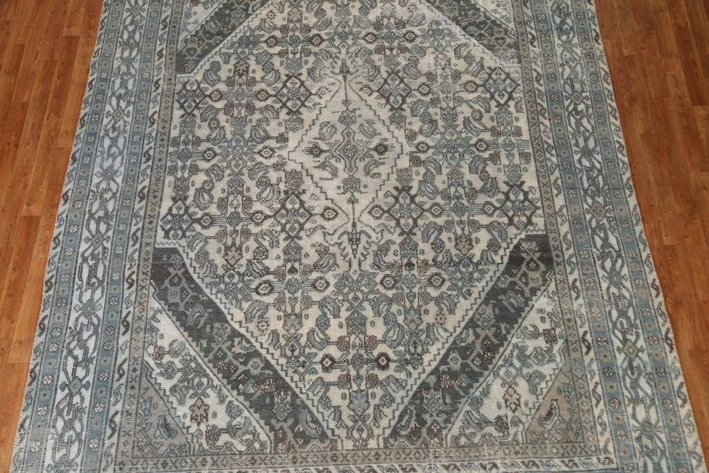 Distressed Over-Dyed Hamedan Persian Area Rug 8x11