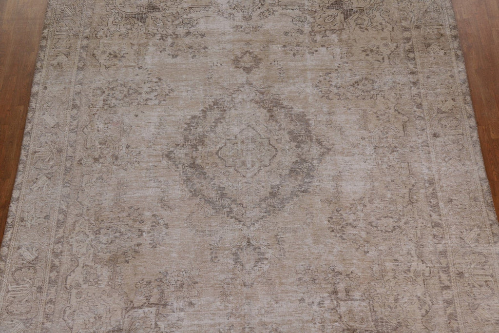 Distressed Muted Tabriz Persian Area Rug 10x12