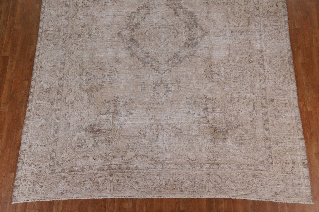 Distressed Muted Tabriz Persian Area Rug 10x12