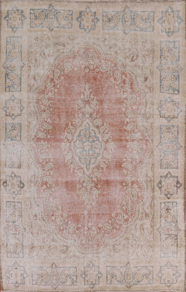 Distressed Kerman Persian Area Rug 6x8