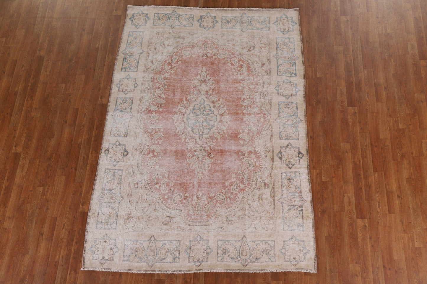 Distressed Kerman Persian Area Rug 6x8