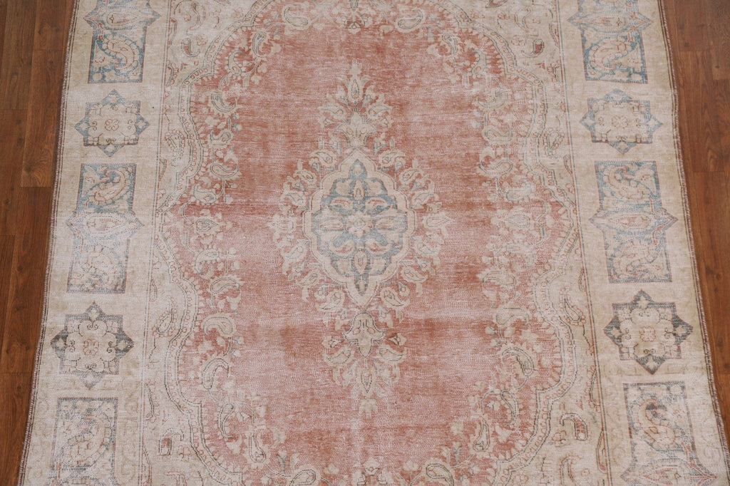 Distressed Kerman Persian Area Rug 6x8