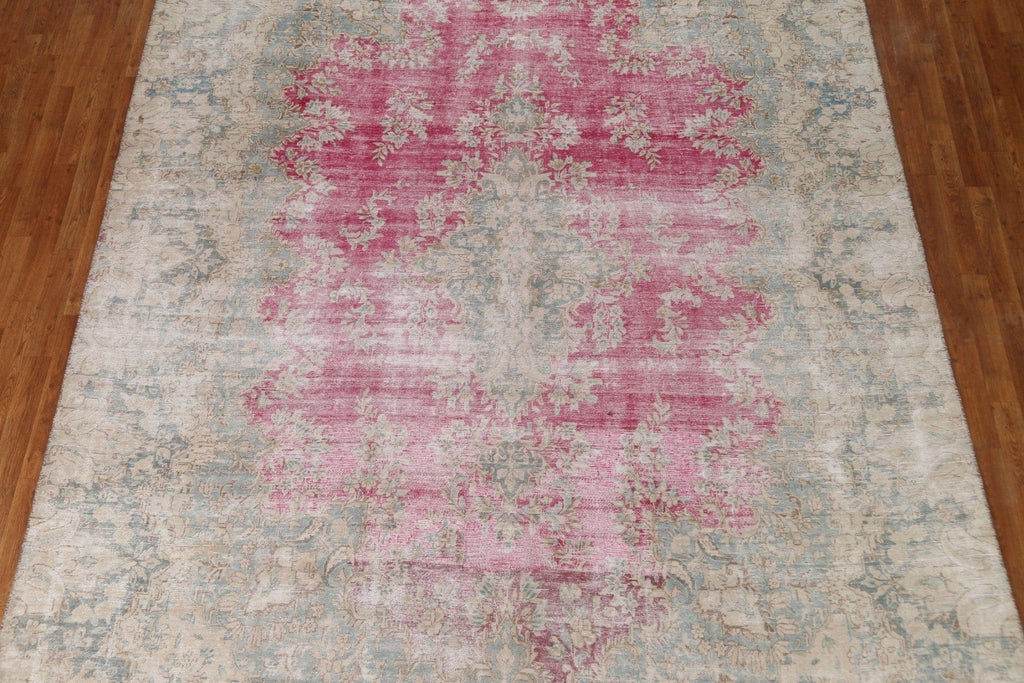 Distressed Kerman Persian Area Rug 9x12