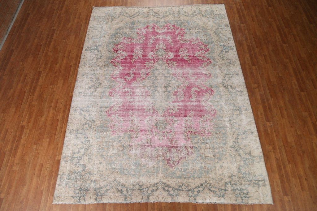 Distressed Kerman Persian Area Rug 9x12