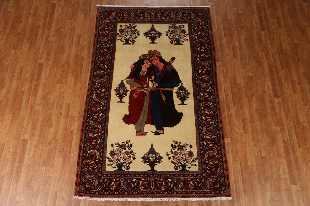 Pictorial Bakhtiari Persian Area Rug 5x8