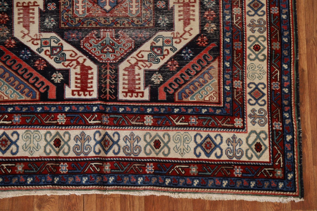 Pre-1900 Antique Kazak Vegetable Dye Rug 4x7