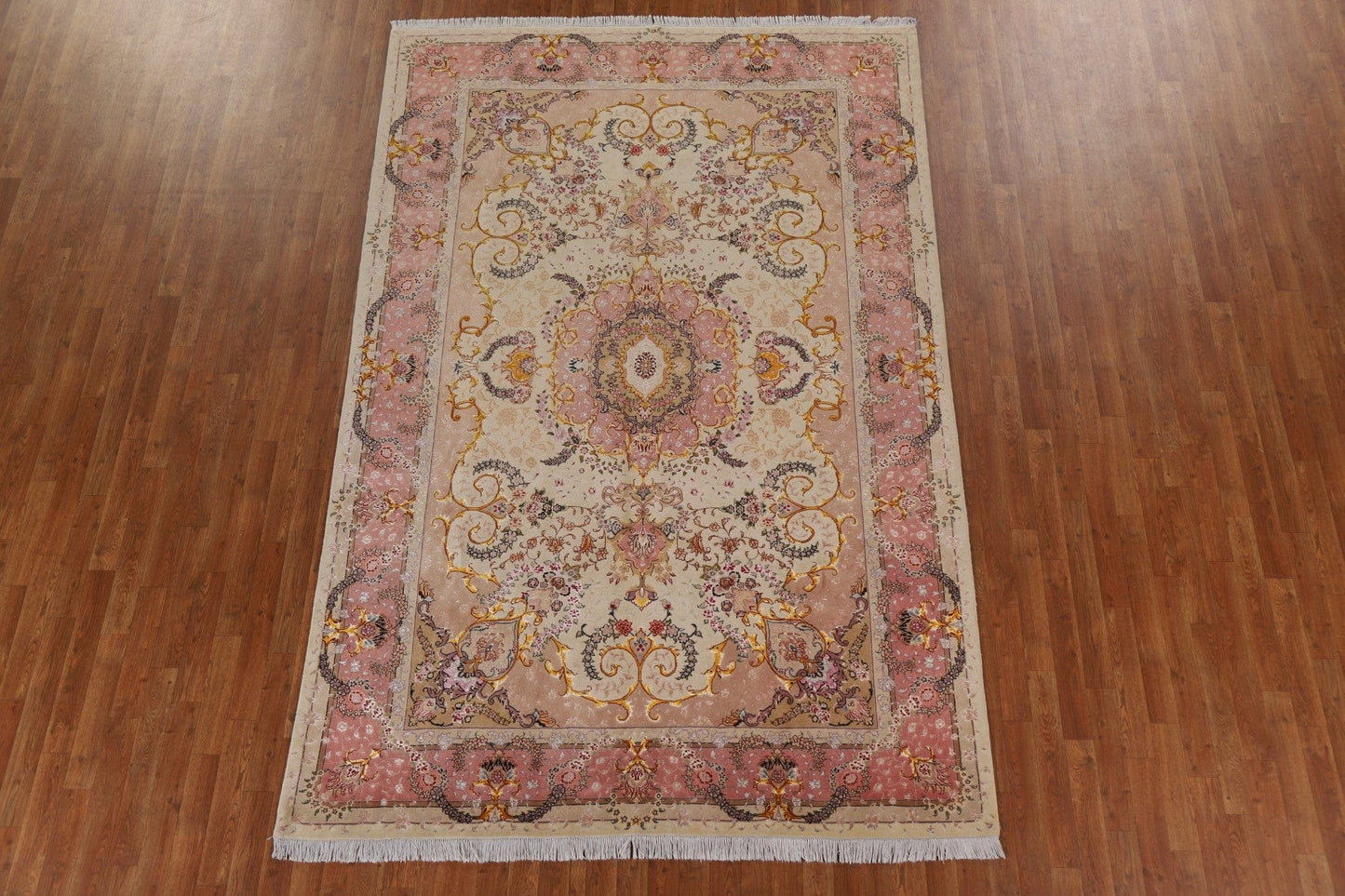 Wool & Silk Floral Tabriz Persian Area Rug 7x10