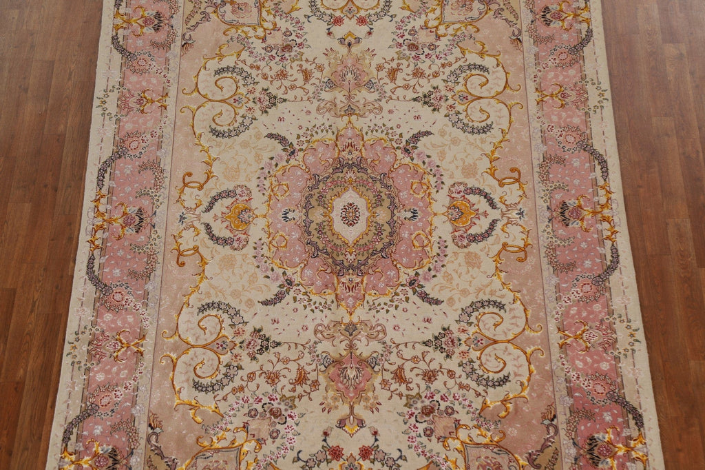 Wool & Silk Floral Tabriz Persian Area Rug 7x10