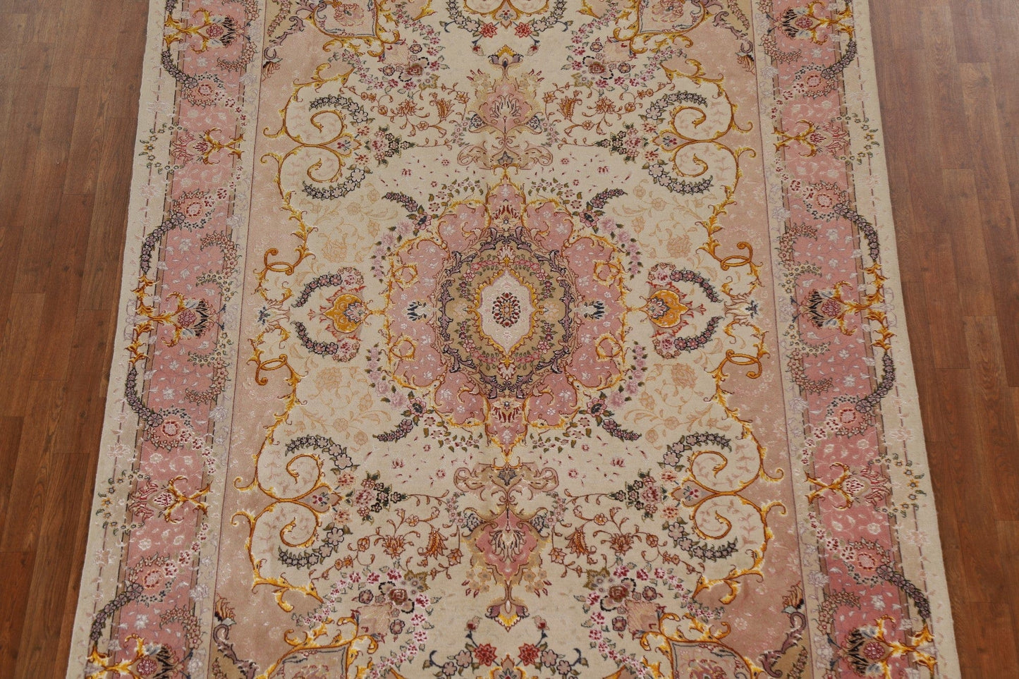 Wool & Silk Floral Tabriz Persian Area Rug 7x10