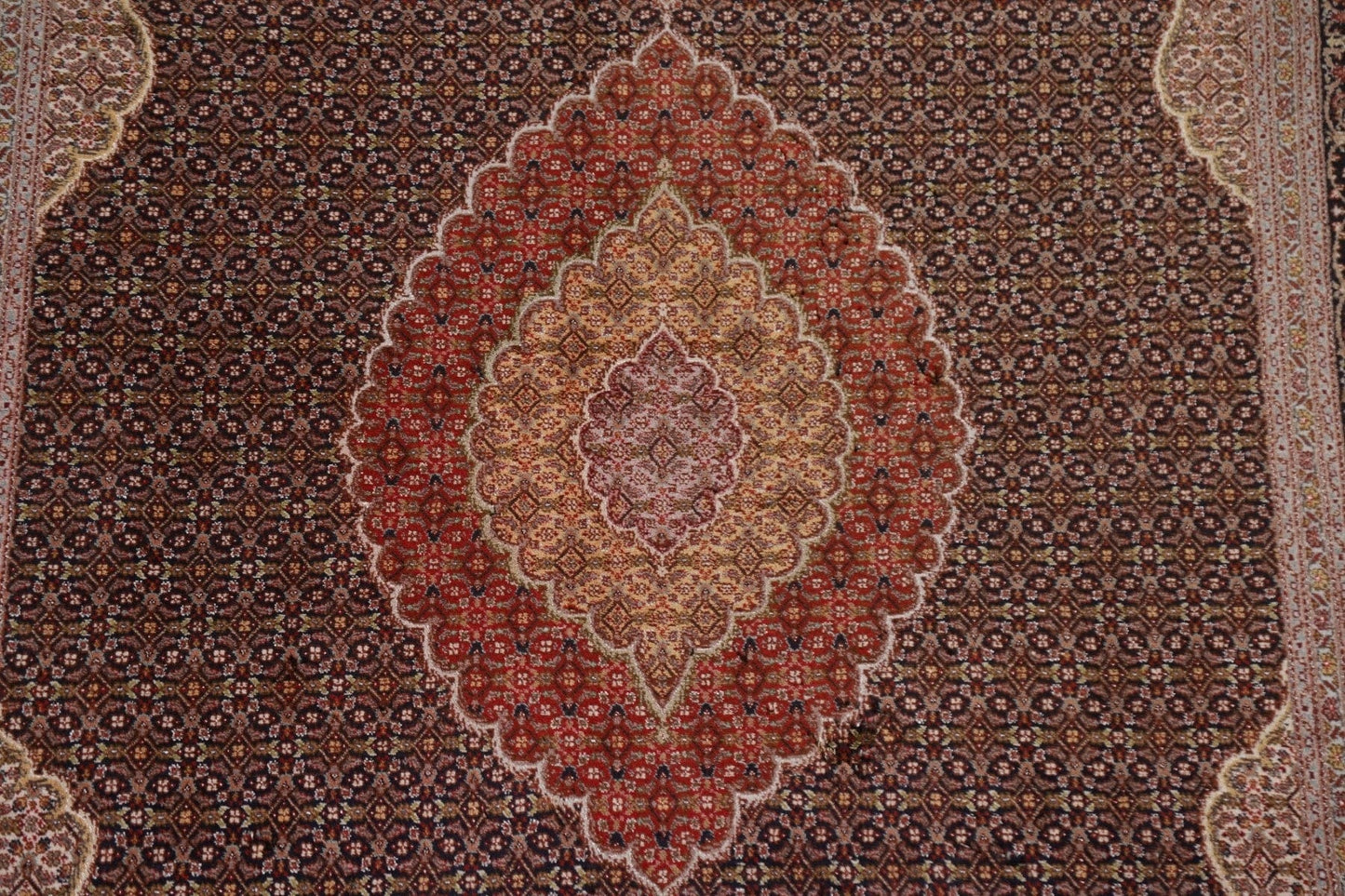 Geometric Tabriz Mahi Persian Area Rug 7x10