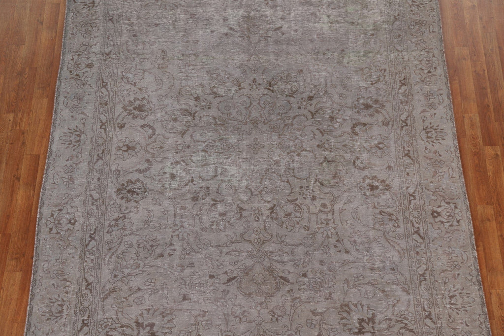 Distressed Over-Dyed Tabriz Persian Area Rug 7x10