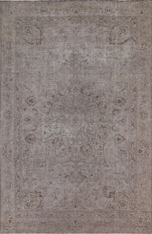 Distressed Over-Dyed Tabriz Persian Area Rug 7x10