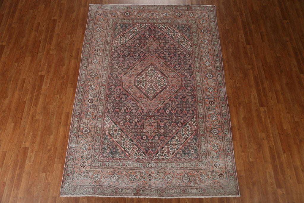 Vintage Geometric Tabriz Persian Area Rug 6x9