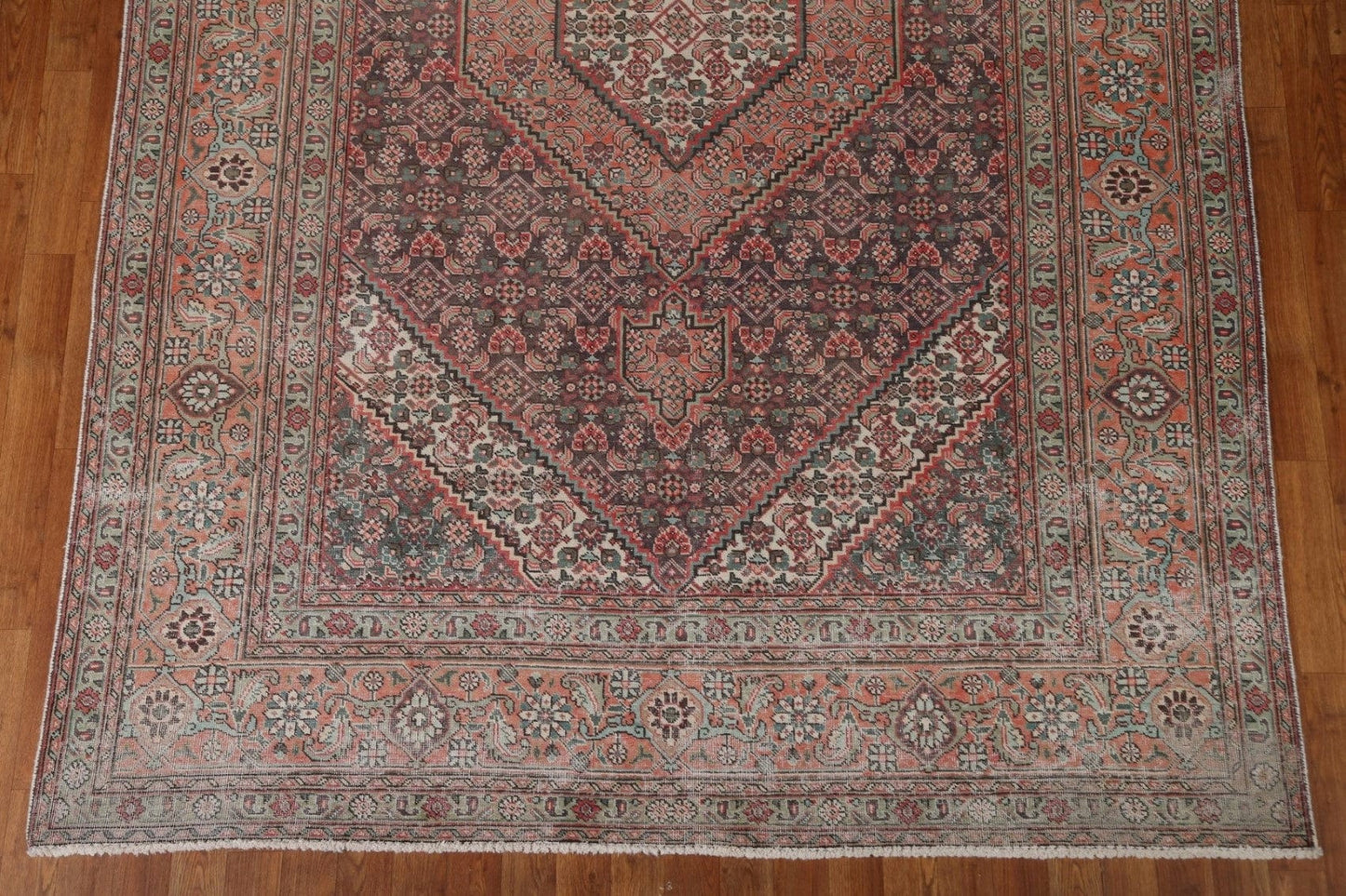 Vintage Geometric Tabriz Persian Area Rug 6x9