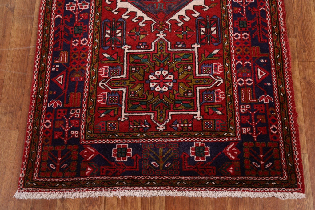 Tribal Red Gharajeh Persian Runner Rug 3x11