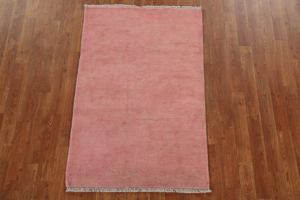 Pink Wool Gabbeh Area Rug 3x4