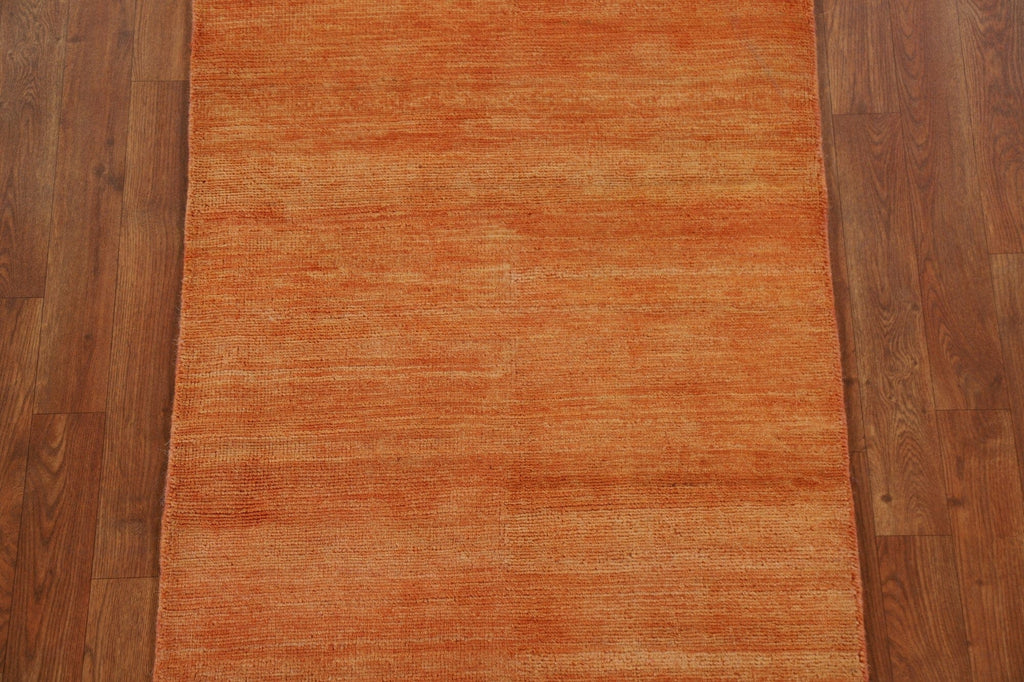 Orange Gabbeh Modern Wool Rug 3x4