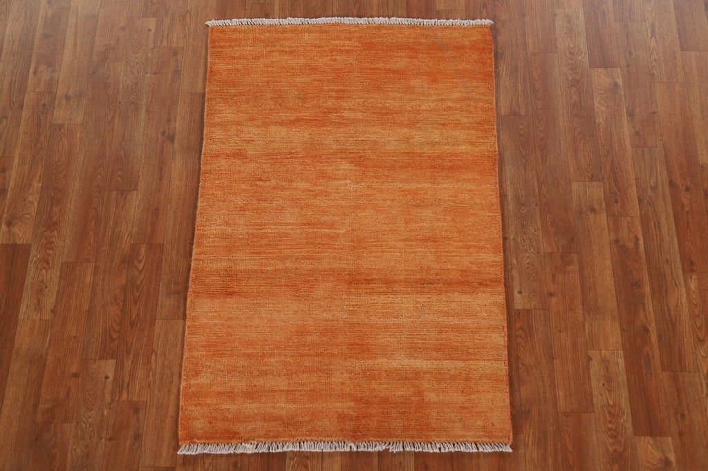 Orange Gabbeh Modern Wool Rug 3x4