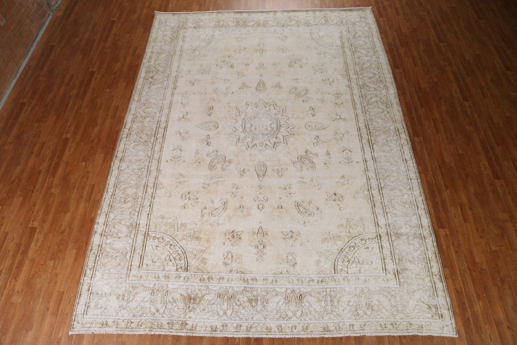 Distressed Tabriz Persian Area Rug 10x13