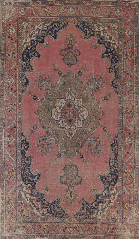 Palace Size Pink Wool Tabriz Persian Rug 10x15