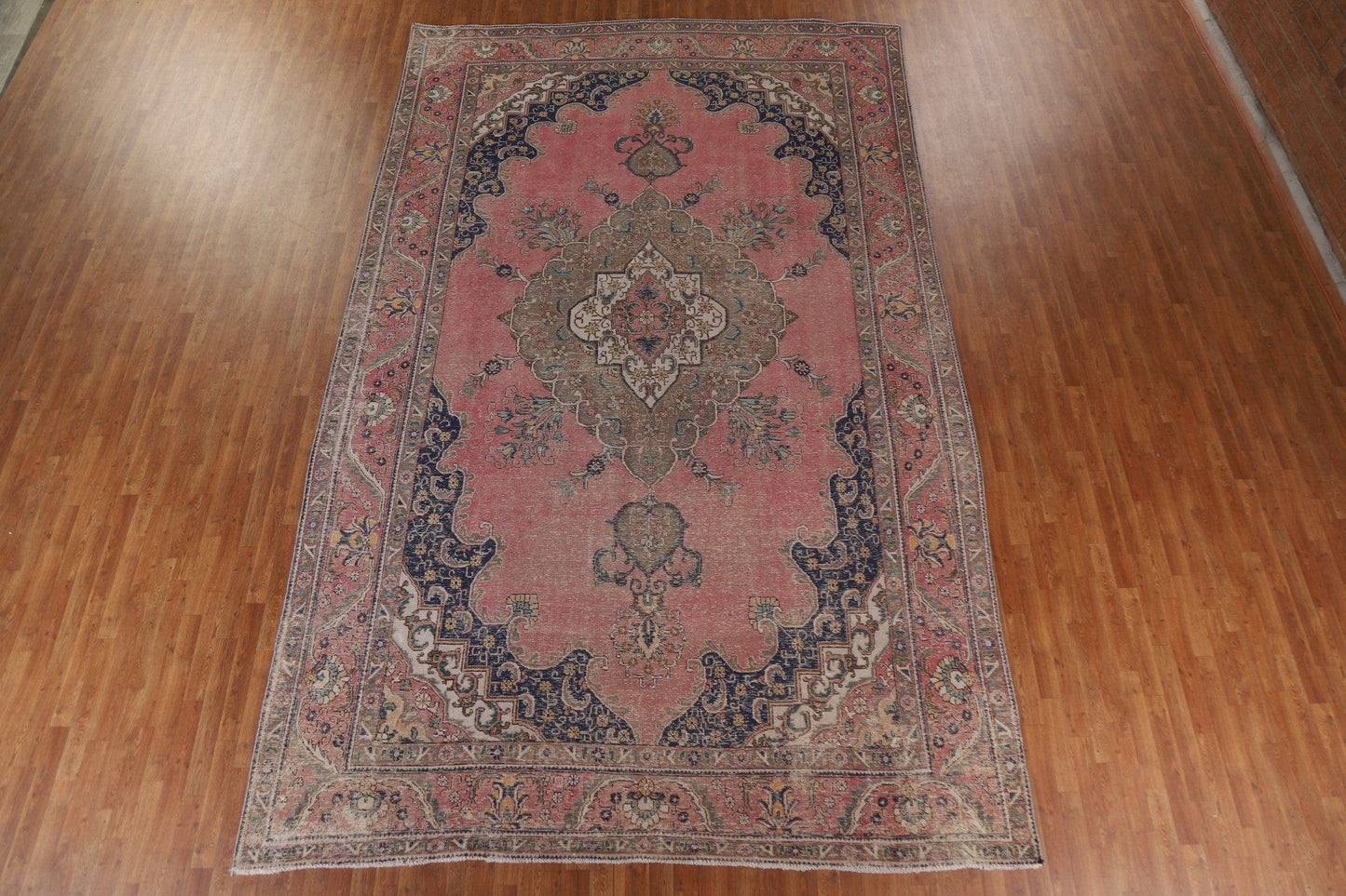 Palace Size Pink Wool Tabriz Persian Rug 10x15