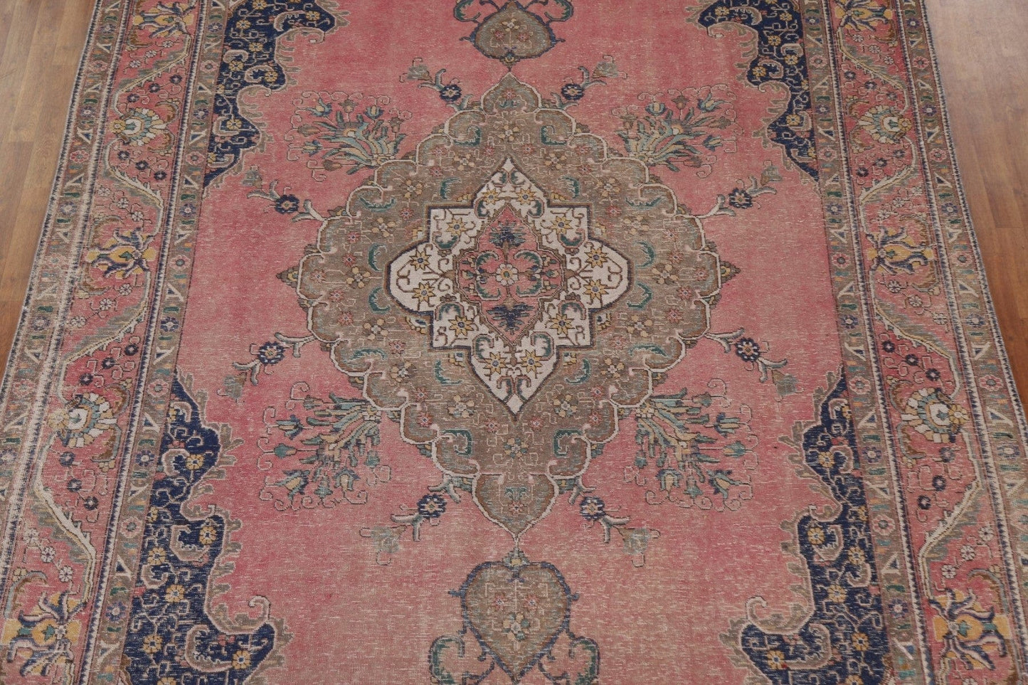 Palace Size Pink Wool Tabriz Persian Rug 10x15