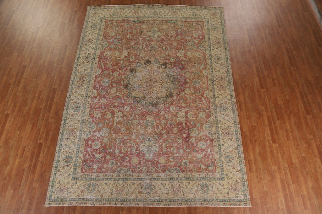 Distressed Tabriz Persian Area Rug 9x13