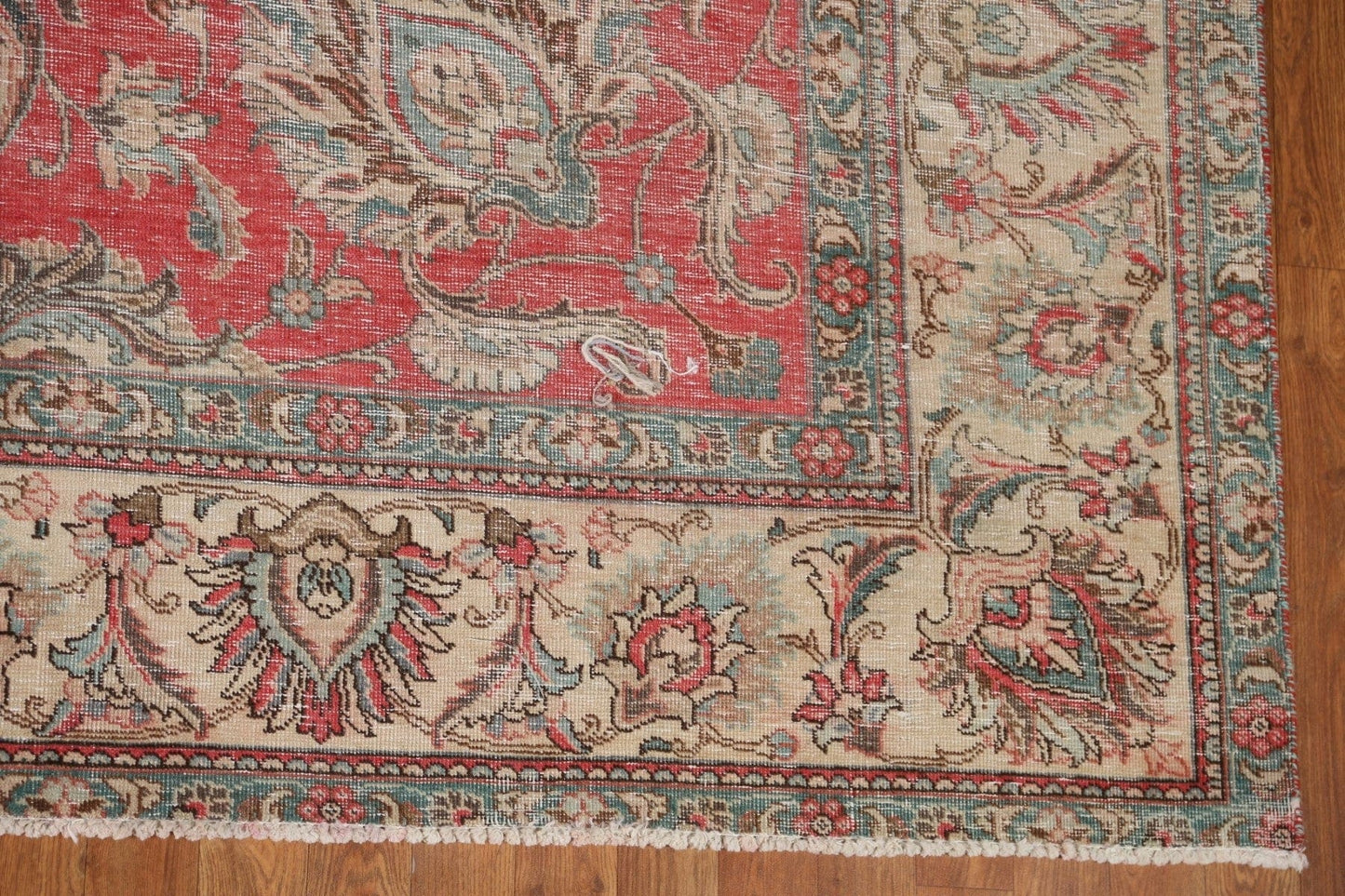 Vintage Distressed Tabriz Persian Area Rug 9x12