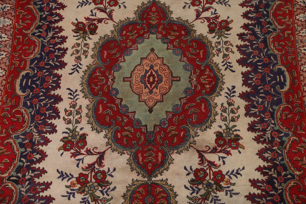 Vintage Floral Tabriz Persian Area Rug 8x11